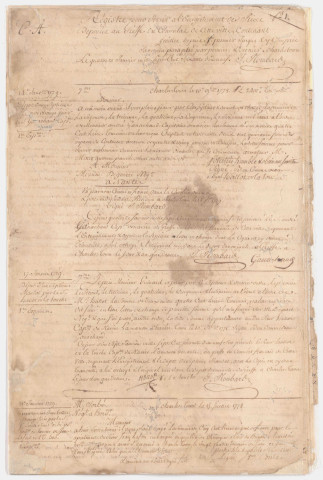 Enregistrement des pièces déposées au greffe du consulat de France à Charleston (1778-1780, exercice Plombard).