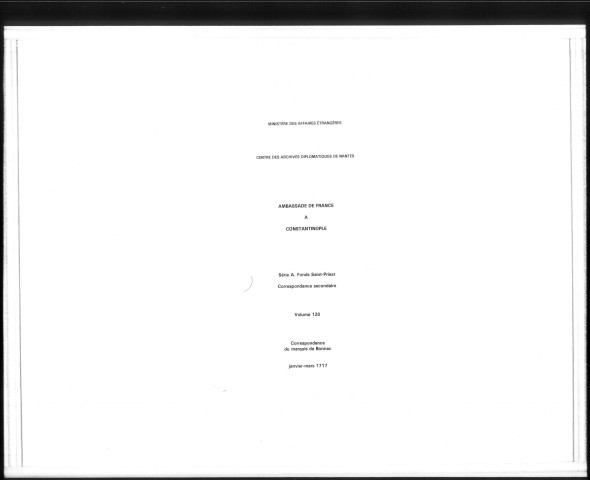 Affaires particulières (janvier-mars 1717).