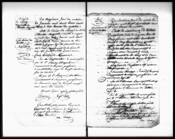 Actes de l'état civil.