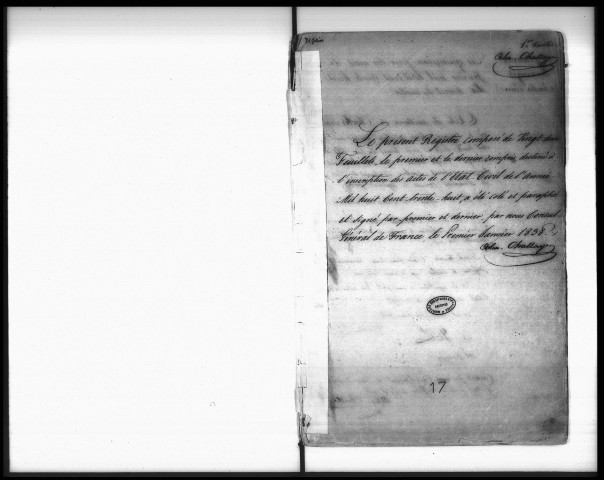 Actes de l'état civil.