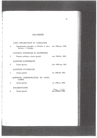 FR MAE 89QO, EL SALVADOR, 1944-1952