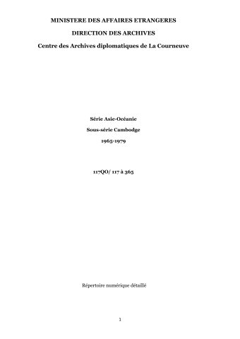 FRMAE  117QO, Cambodge, 1965-1979