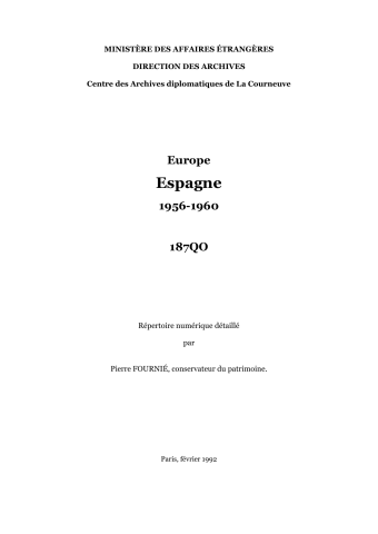 FR MAE 187QO, Europe, Espagne, 1956-1960