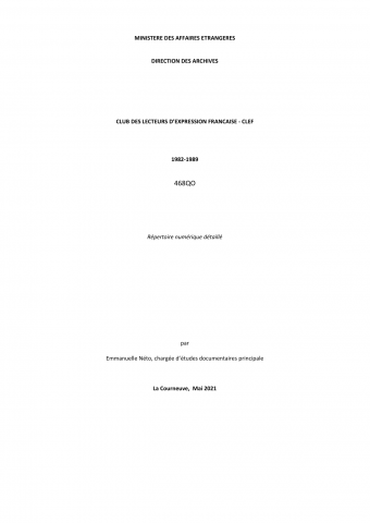 FR MAE 468QO CLEF 1982-1989
