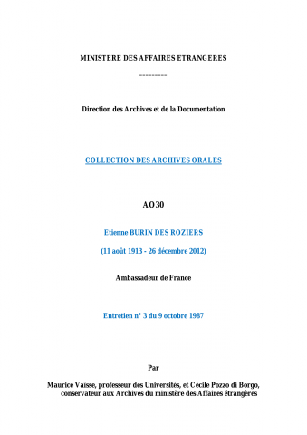 FR MEA 30AO, transcription 3 entretiens de Etienne BURIN des ROZIERS