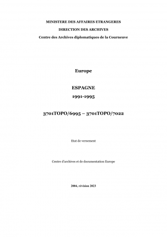FR MAE 3701TOPO, Europe, Espagne, 1991-1995