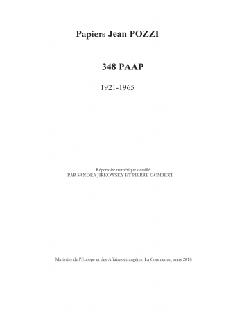 FR MAE 348PAAP, Papiers Jean Pozzi
