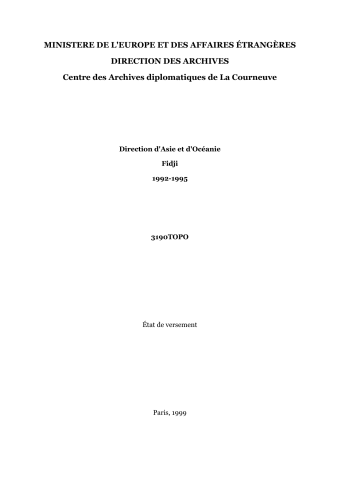 FR MAE 3190TOPO, Asie-Océanie, Fidji, 1992-1995