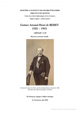FR MAE 146PAAP, Papiers Gustave Armand Henri de Reiset