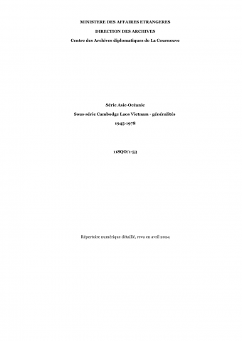 FRMAE 118QO, Asie, CLV, généralités, 1945-1978