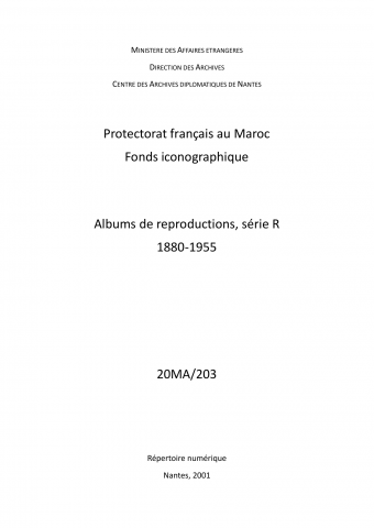 FR MAE 20MA/203, albums de reproductions, serie R