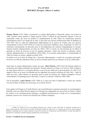 FR MAE 38BPAAP, Papiers Prosper Bourée