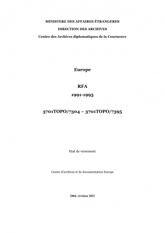 FR MAE 3701TOPO, Europe, RFA, 1991-1995