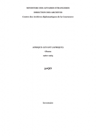 FR MAE 50QO, Afrique-Levant (Afrique), Ghana, 1960-1965