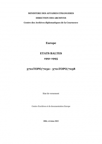 FR MAE 3701TOPO, Europe, Etats baltes, 1991-1995