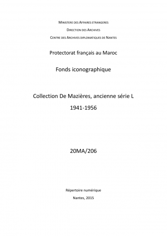 FR MAE 20MA/206, collection de Mazieres, 1941-1956