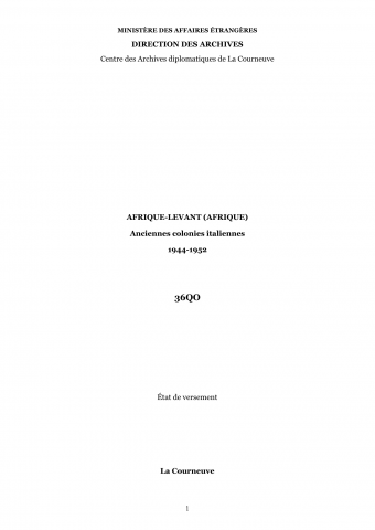 36QO - AFRIQUE-LEVANT (AFRIQUE) - Anciennes colonies italiennes - 1944-1952