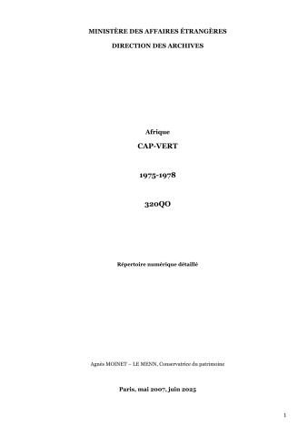 FR MAE Afrique, Cap-Vert, 1973-1978