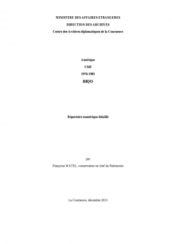 FR MAE 84QO, Chili, 1976-1981