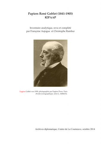 FR MAE 82PAAP, Papiers Goblet