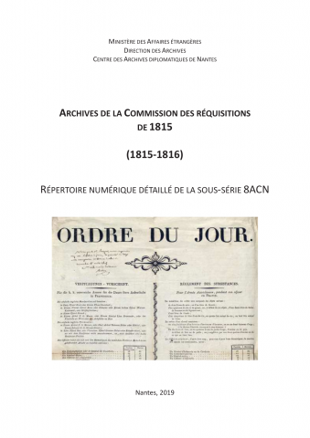 FR MAE 8ACN, Commission des réquisitions de 1815, 1815-1816