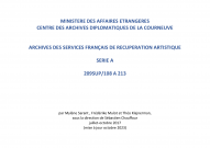 FR MAE 209SUP108-213, Récupération artistique, Série A, 1939-1976