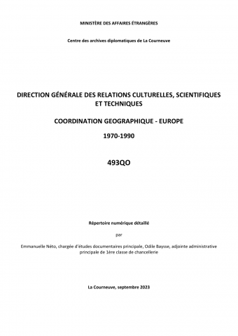 FR MAE 493QO, Coordination géographique, Europe-1991-1994_