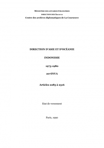 FR MAE 207INVA, Indonésie, 1973-1980, VA