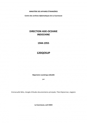 FRMAE 120QOSUP, Indochine, 1944-1955, supplément