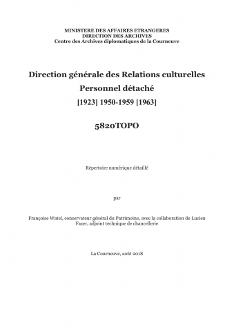 FR MAE 5820TOPO, Personnel, personnel détaché, 1945-1959