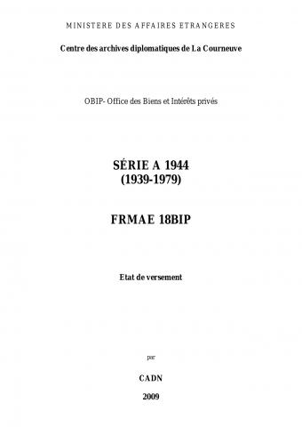 FR MAE 18BIP, OBIP, Série A-1944, 1939-1979