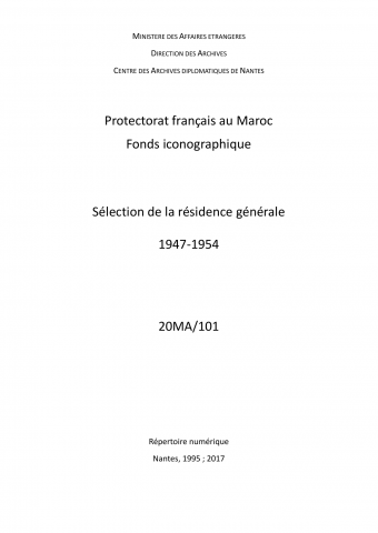 FR MAE 20MA/101, selection residence, 1947-1954