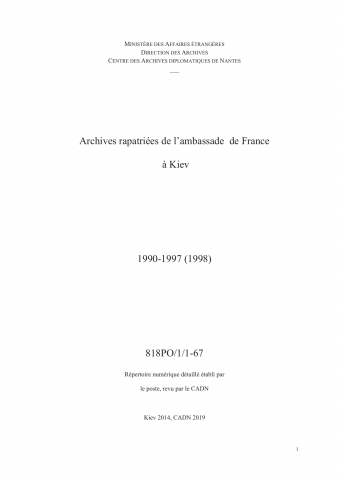 FR MAE 818PO/1, Kiev, ambassade, 1990-1997