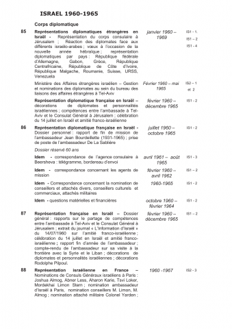 FR MAE 218QO, Afrique-Levant (Levant), Israël,1960-1965