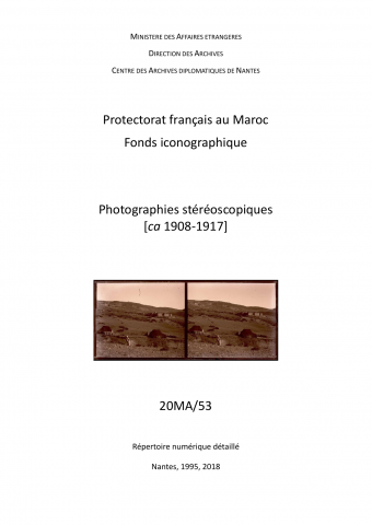 FR MAE 20MA/53, plaques stéréoscopiques, 1908-1917