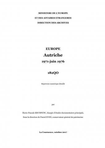 FR MAE 182QO, Europe, Autriche, 1971-1976