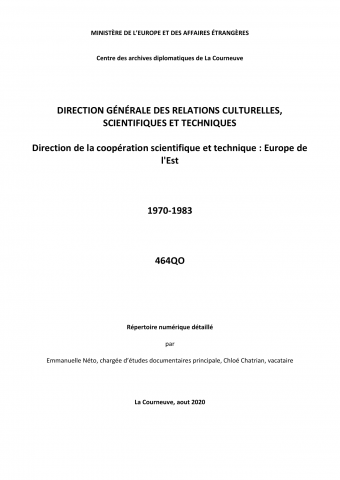 FR MAE 464QO, echanges est-ouest, 1970-1983