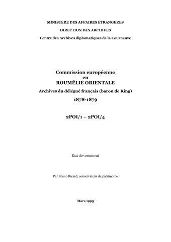 FR MAE 2POI, Roumelie orientale, 1878-1879