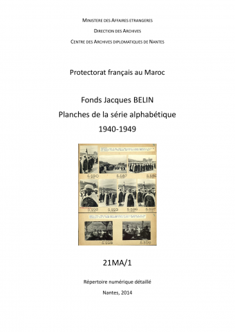 FR MAE 21MA/1, Jacques Belin, serie alphabetique, 1940-1948