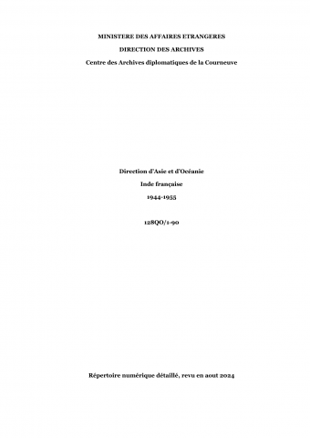 FR MAE 128QO, Asie-Océanie, Inde française, 1944-1955