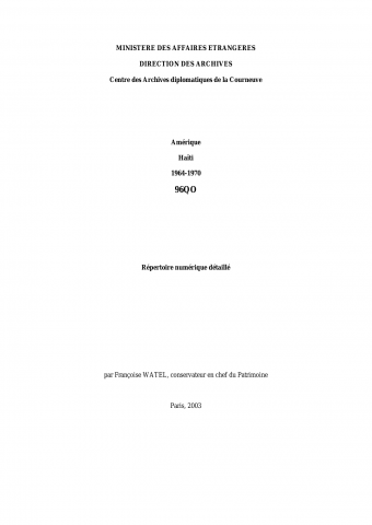 FR MAE 96QO, Haiti, 1964-1970