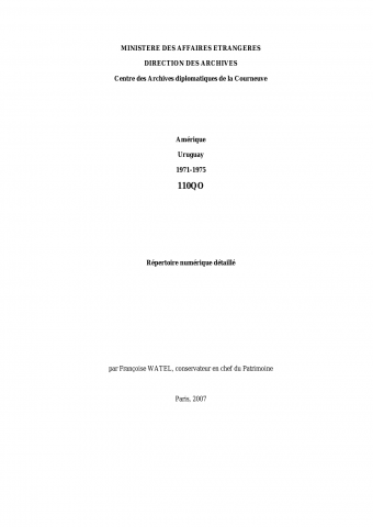 FR MAE 110QO, Uruguay, 1971-1975, anonymisé