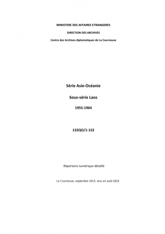 FR MAE 132QO, Asie-Océanie, Laos, 1955-1964
