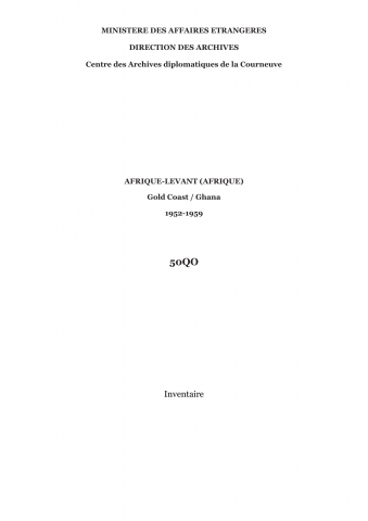 FR MAE 50QO, Afrique-Levant (Afrique), Ghana, 1953-1959